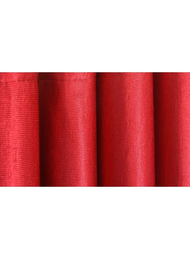 Homefab India Royal Silky Polyester Grommet Long Door Curtain - 9 feet, Maroon - 1 Piece - Image 2