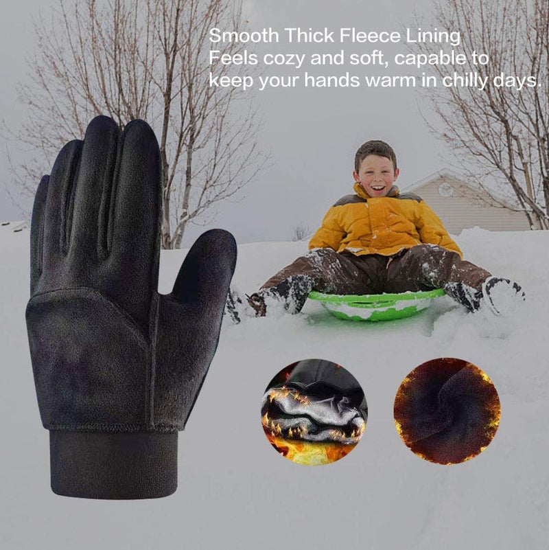 YukiniYa Kids Winter Gloves Back Water Repellent Touchscreen Warm Fleece Anti-Slip for Boys Girls 3-15 Years - Image 3