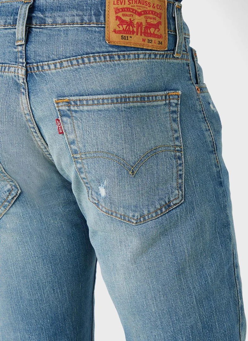 ليفايز Light Wash Straight Fit Jeans