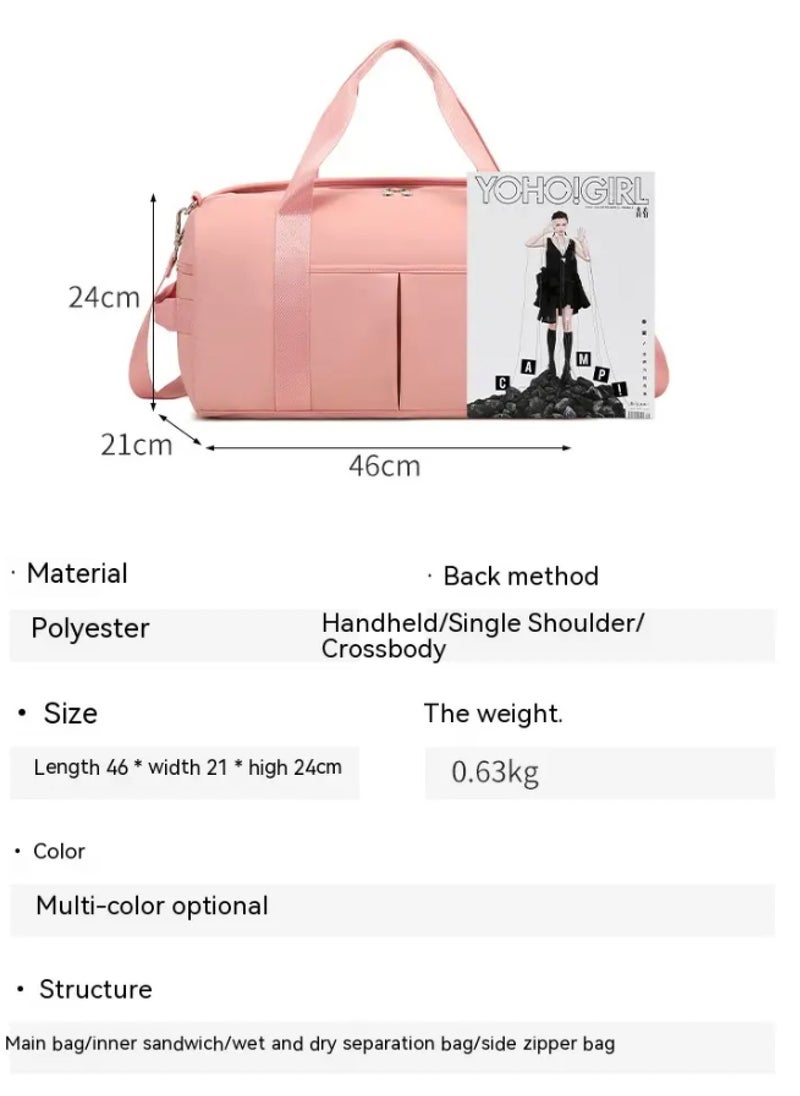 Generic Sports Fitness Travel Unisex Bag Dry and Wet Separation, Shoulder and Carry On Luggage Bag With Shoe Compartment Multi-function Training, Yoga, Travel, Luggage, Swim, Gym 46X21X24 cm with Large Capa  - Image 2