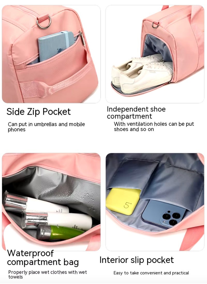 Generic Sports Fitness Travel Unisex Bag Dry and Wet Separation, Shoulder and Carry On Luggage Bag With Shoe Compartment Multi-function Training, Yoga, Travel, Luggage, Swim, Gym 46X21X24 cm with Large Capa  - Image 4