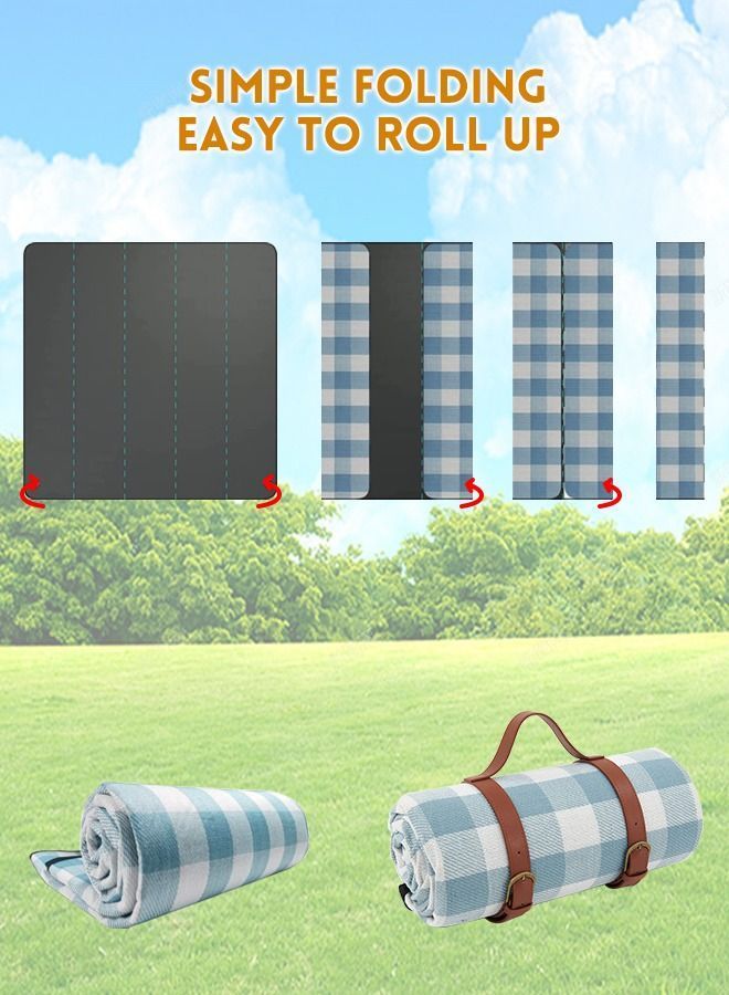 NIBEMINENT Picnic Blanket Portable Foldable and Waterproof with Carry Strap 200 * 200cm - Image 4