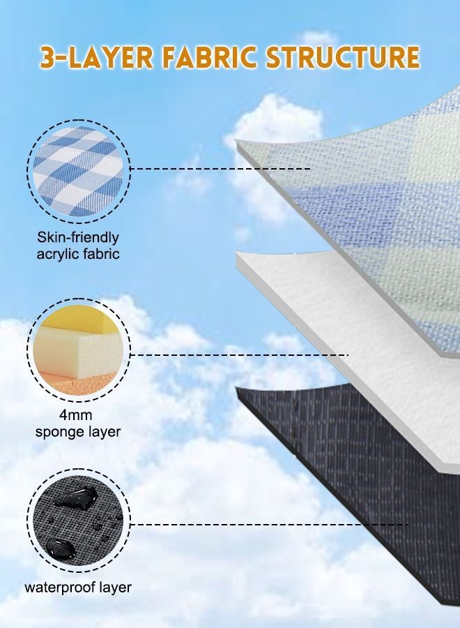 NIBEMINENT Picnic Blanket Portable Foldable and Waterproof with Carry Strap 200 * 200cm - Image 3