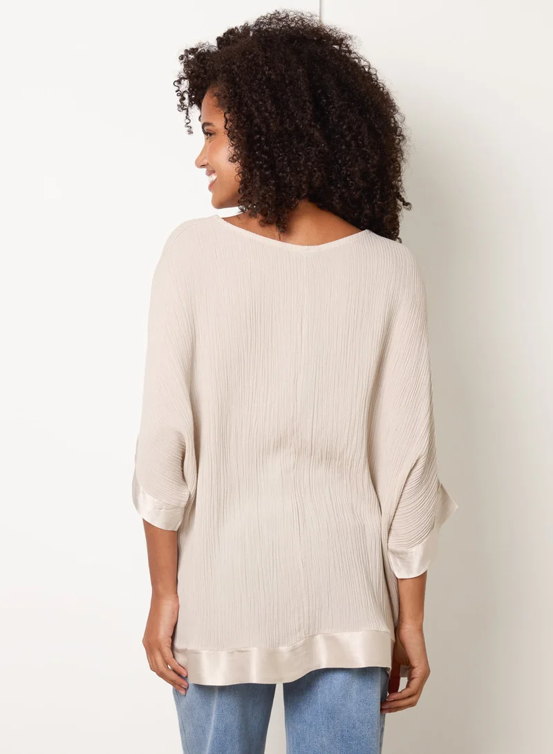 بلو فانيلا Viscose Crinkle Top With Satin Finish