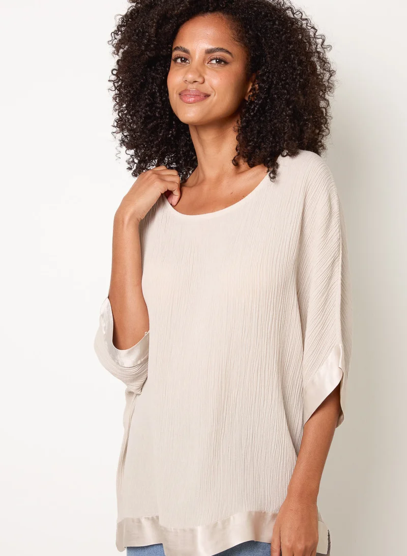 بلو فانيلا Viscose Crinkle Top With Satin Finish