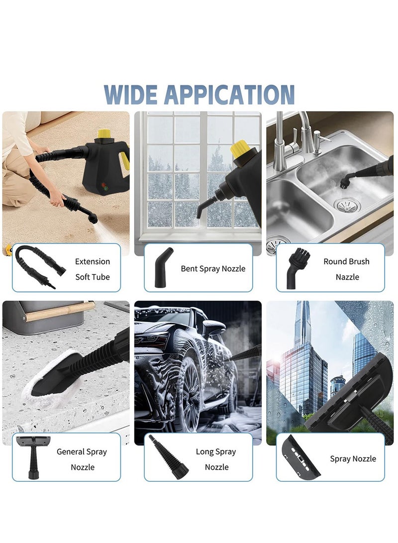 XiuWoo Handheld Cleaner, Multipurpose Portable High Pressure Steamer with Safety Lock and Accessories for Carpet, Couch, Clothes, Upholstery, Kitchen, Bathroom, Furniture, black  - Image 3