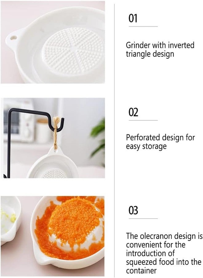 HEITIGN HEITIGN7ybfvwxmah Porcelain Grater Plate for Garlic, Onion, Cheese, Multipurpose Ceramic Ginger Grater, 11.1*9.2*2cm, Ceramic, 150g - Image 4