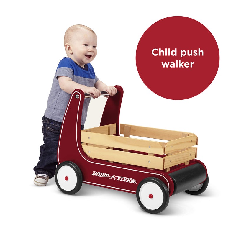 Radio Flyer Classic Walker Wagon, Red, for Kids 1-4 Years Old, Resistance Clickers to Control Speed, Baby Push Walker with Furniture Bumper, for Indoor Play - Image 3