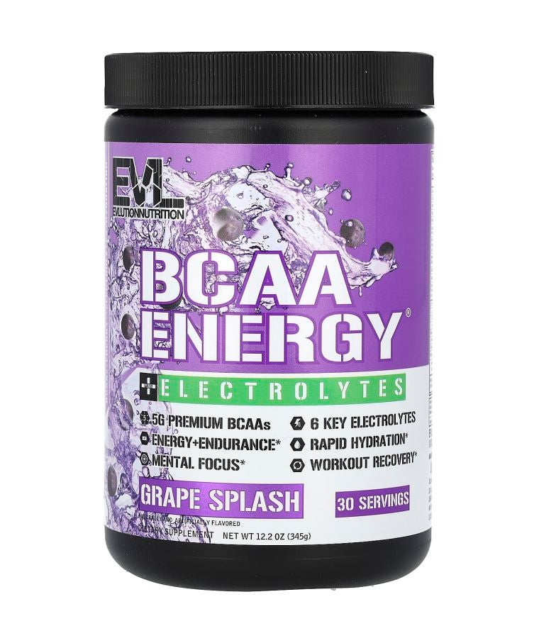 EVLUTION NUTRITION BCAA Energy Plus Electrolytes Grape Splash 12.2 oz (345 g)