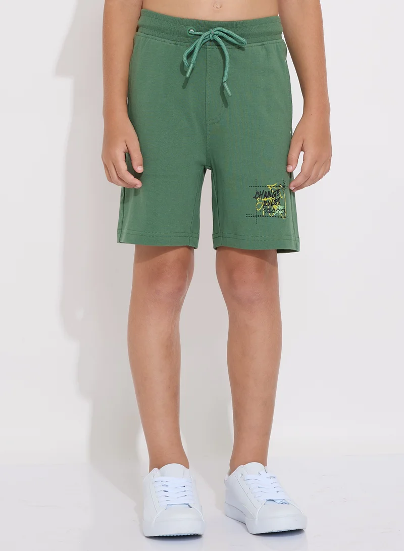 victor and jane Boys' Summer Outfit Set: 2-Piece T-Shirts & Shorts - White & Dark Green (2-8 Years)