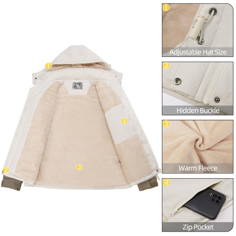 CAMEL CROWN Women's Ski Jacket Winter Snow Coat Warm Fleece Mountain Waterproof Female Jacket Snowboarding jackets - Image 5