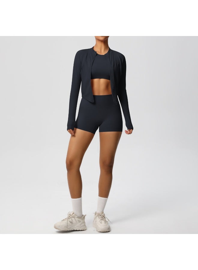 3PCS Yoga Set Women Gym Clothing Elastic Fitness Workout Set Sportswear Female Long Sleeve Top High Waist Leggings Sports Suits - Image 1