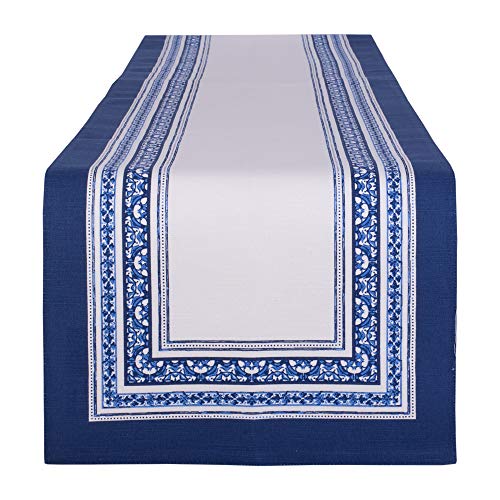 DII Table Top Décor Collection Spring & Summer Table Runner, 14x72, Porto Stripe Print - Image 1