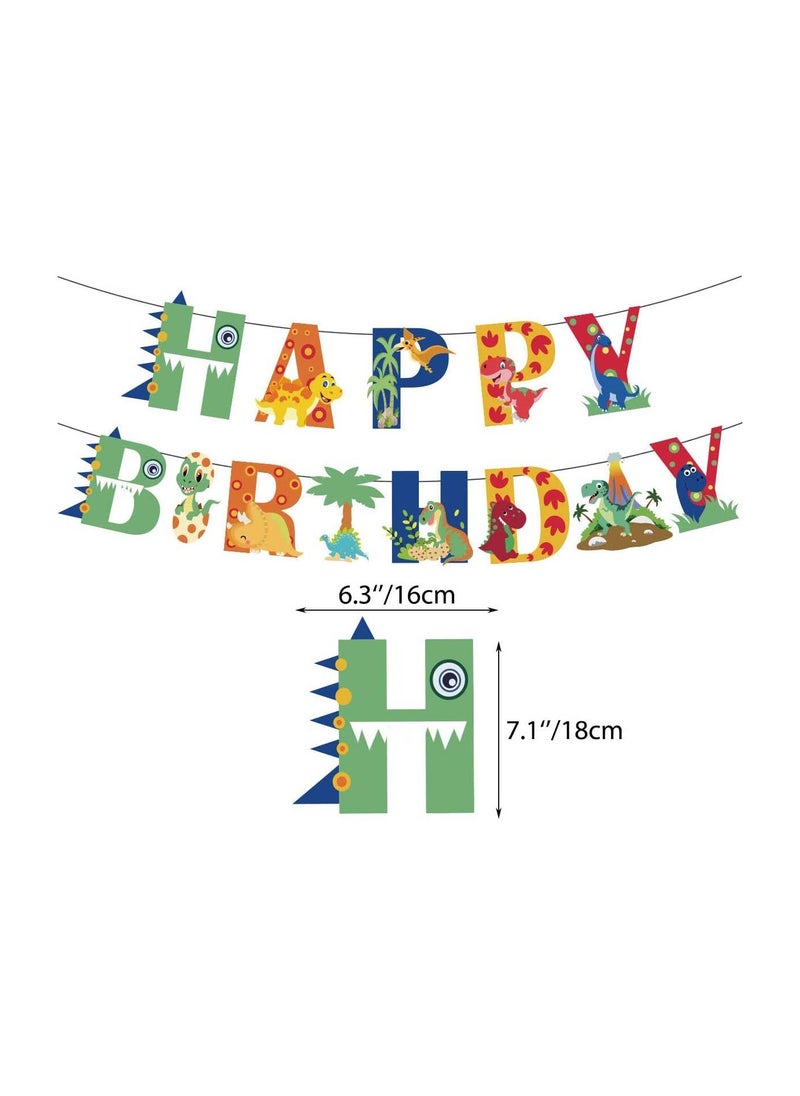 SYOSI - Dinosaur Birthday Party Decoration Set Balloons Banner Supplies for Boys Men Kids Happy Decor Suit For Baby Shower Decorations - Image 1