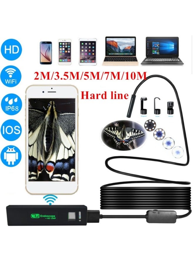 1200p Ultra-clear Endoscope Suitable For Android Wifi Mobile Phones 8mm Wireless Endoscope Digital Camera-Color:10 M Hard Line - Image 1