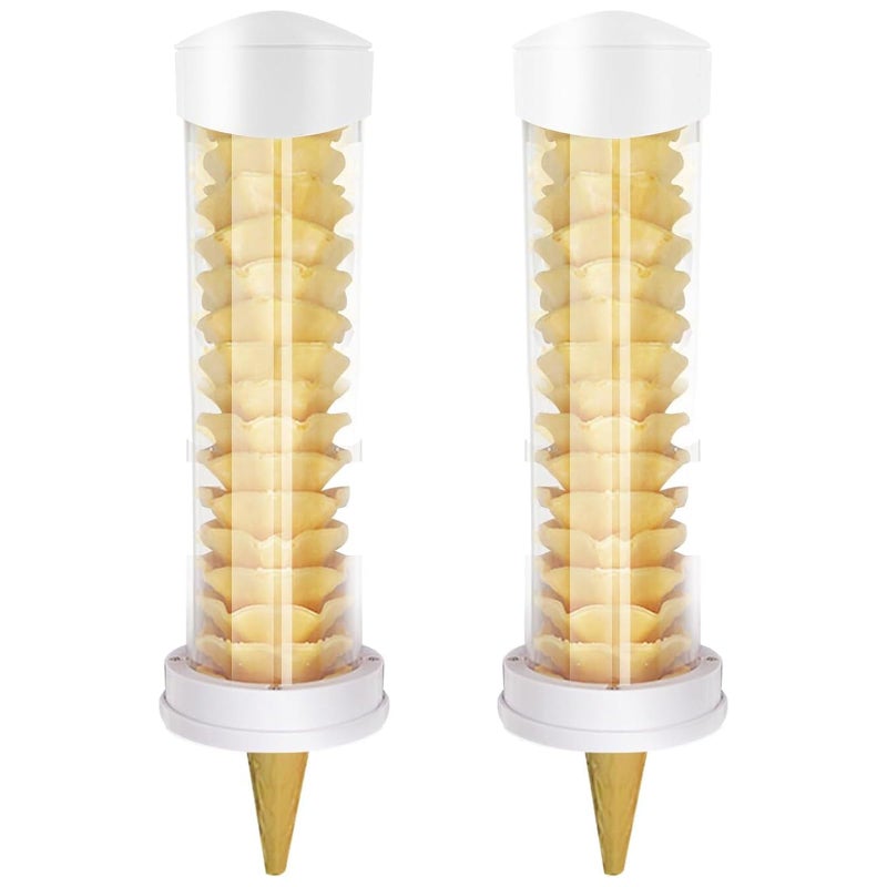 Saladulce Ice Cream Cone Dispenser Holder 2PCS Wall Mount Cone Holder with 2 gaskets, 16â€™â€™L x 3â€™â€™ Dia Cone Sleeves - Image 1