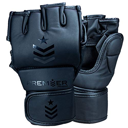 Revgear Premier MMA Grappling Gloves | Multi-Purpose, MMA, Kickboxing, Martial Arts and Boxing | Comfortable and Durable (Black/Black, Medium) - Image 1