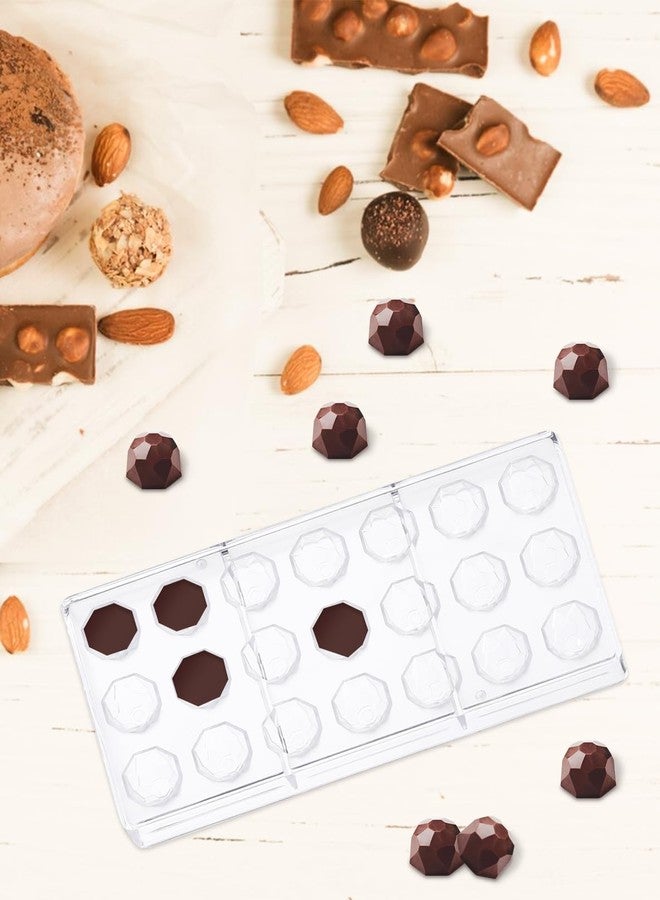 Liobelon 21 Grids Polycarbonate Chocolate Molds, Diamond Shape Truffle Mold Clear Candy Tray for Chocolate, Sweets, Jelly, Bonbons, Mousse, Bonbons, Cookies - Image 2