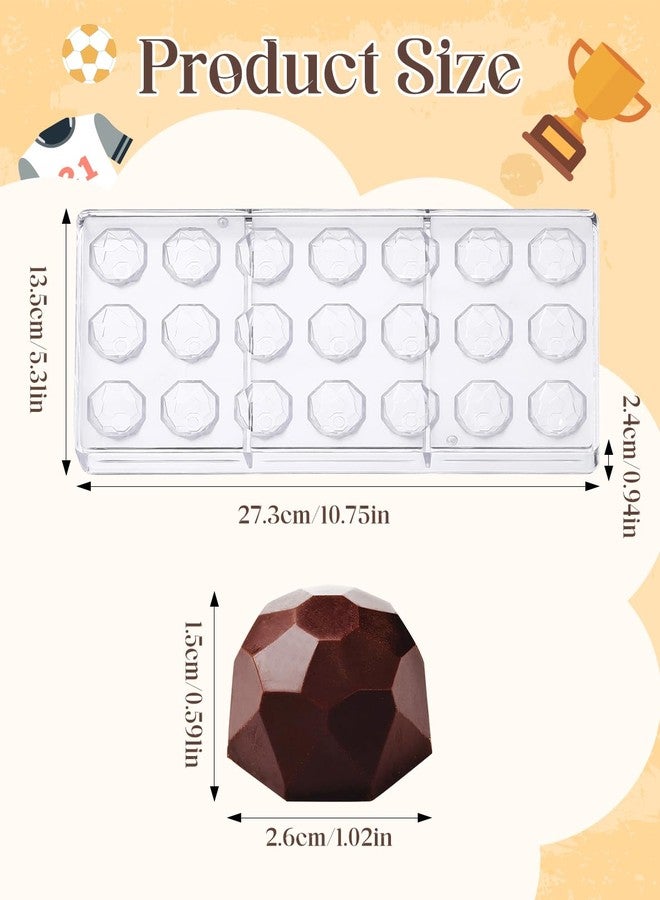Liobelon 21 Grids Polycarbonate Chocolate Molds, Diamond Shape Truffle Mold Clear Candy Tray for Chocolate, Sweets, Jelly, Bonbons, Mousse, Bonbons, Cookies - Image 3