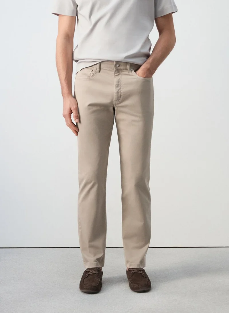 Mango Man Regular-fit 100% cotton trousers