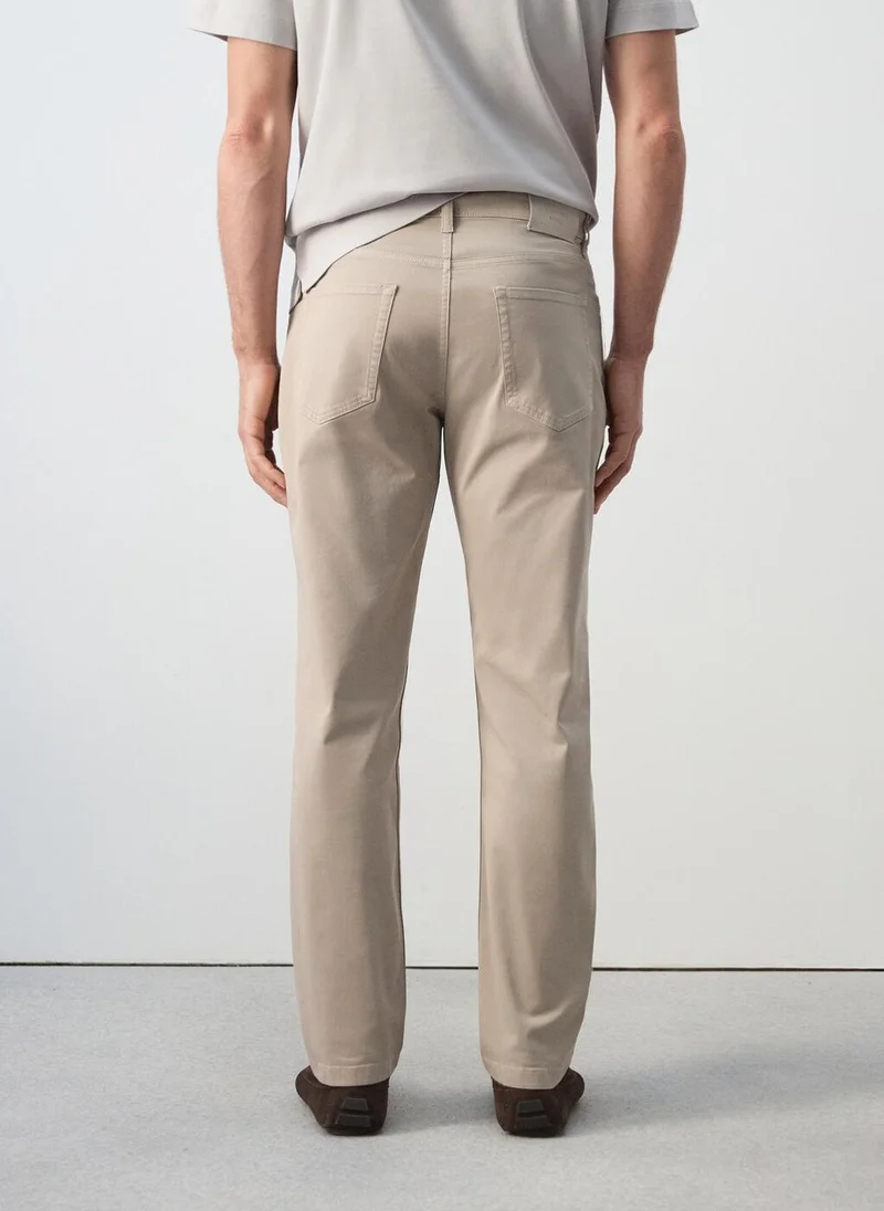 Mango Man Regular-fit 100% cotton trousers