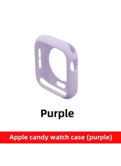 Half Pack TPU Watch Case For Apple Iwatchs10 Soft Case Ultra49mm Candy Color Frosted Protective Cover-Color:Purple-Dimensions:Candy Shell (40mm) With Packaging