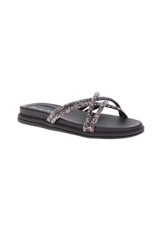 Beira Rio Ladies Flat Sandals Black | Made In Brazil