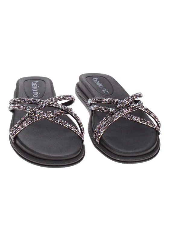 Beira Rio  Beira Rio Ladies Flat Sandals Black | Made In Brazil for Women | Best Price UAE