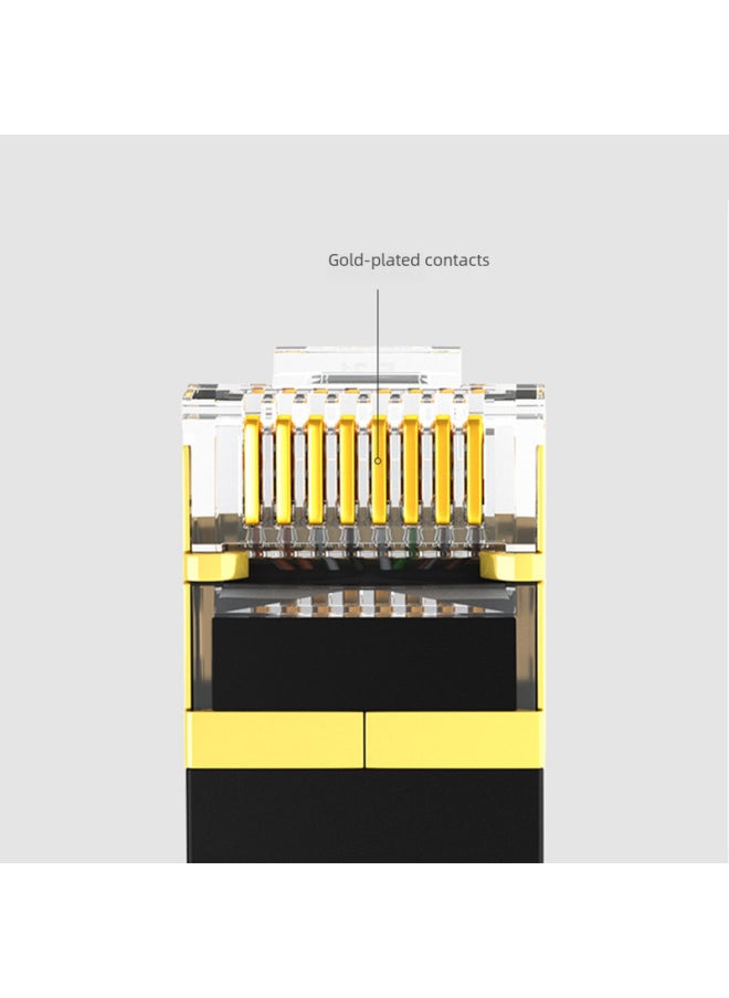 Generic Yonghang Seven Types Of Flat 10 Trillion Network Cable With Shielded Computer High-speed Cable Cat7 Finished Network Jumper-Color:Black-Line Length:20 Meters  - Image 2