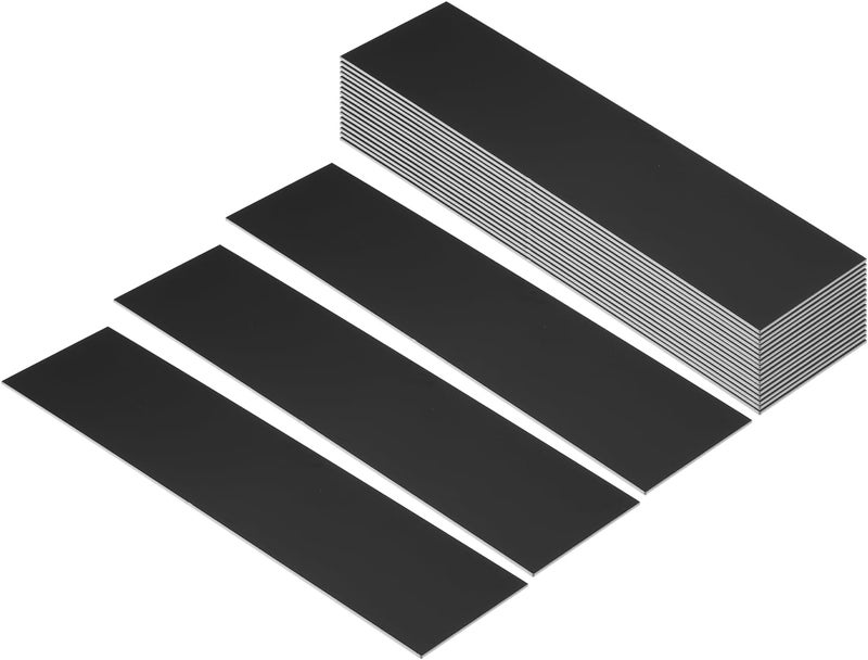 PATIKIL 8x2 Blank Name Plates 20 Pack Custom Engraved Name Plate Rectangle Laser Engraving Blanks for Personalized Nameplates Office Desk DIY Painting Supplies Black White - Image 1