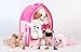 Unipak SFS Gift Bundle  12 Plush Pink Dog House Carrying Case with Five 5 Stuffed Animal Dogs Pink Poodle Pug Chihuahua Beagle and White Terrier  Five Mini Puppy Figures - Image 4