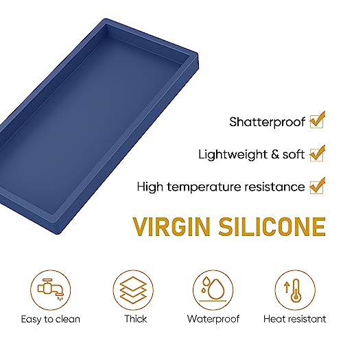 EG-SIPRO Silicone Vanity Tray - Thickened, Shatterproof, Rectangle - 7.8 * 3.9 in - For Counter, Soap Dispenser - Image 4