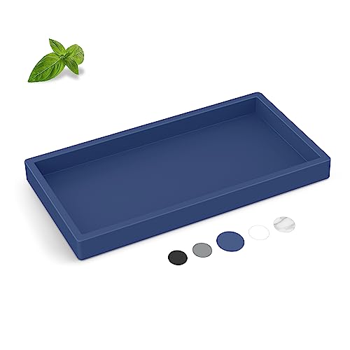 EG-SIPRO Silicone Vanity Tray - Thickened, Shatterproof, Rectangle - 7.8 * 3.9 in - For Counter, Soap Dispenser - Image 1