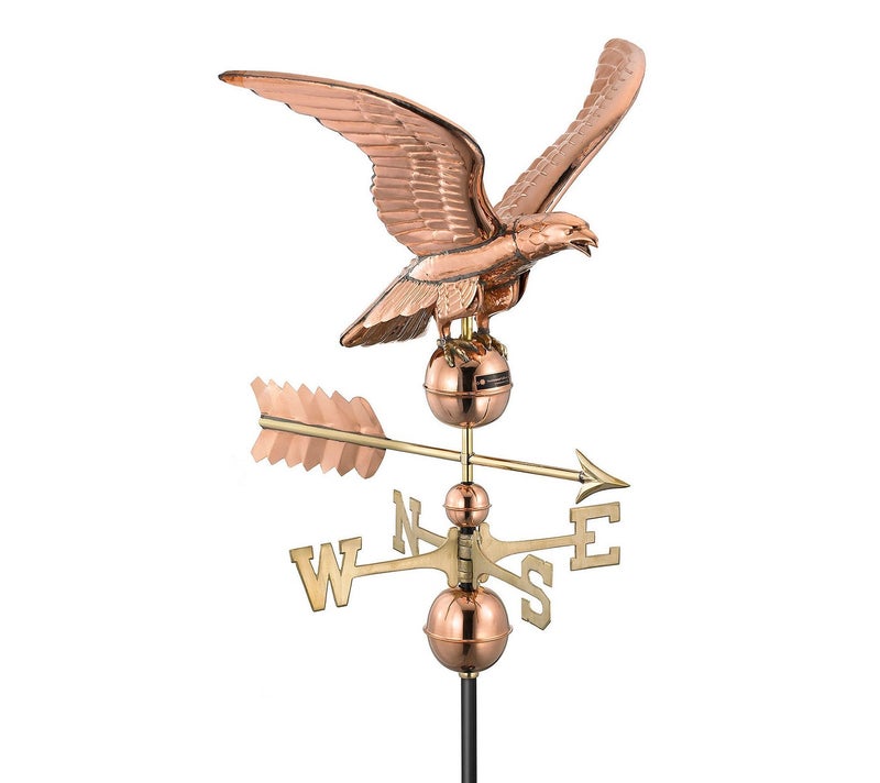 Good Directions Polished Copper Eagle Weathervane Decorative Rooftop Accent for Barns Homes Sheds and Cupolas Durable Handcrafted