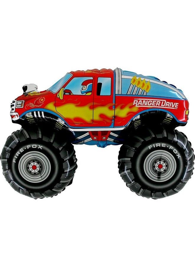 Mayflower Products Monster Truck Rally Party Supplies Birthday Balloon Bouquet Decorations 3 Trucks  - Image 4