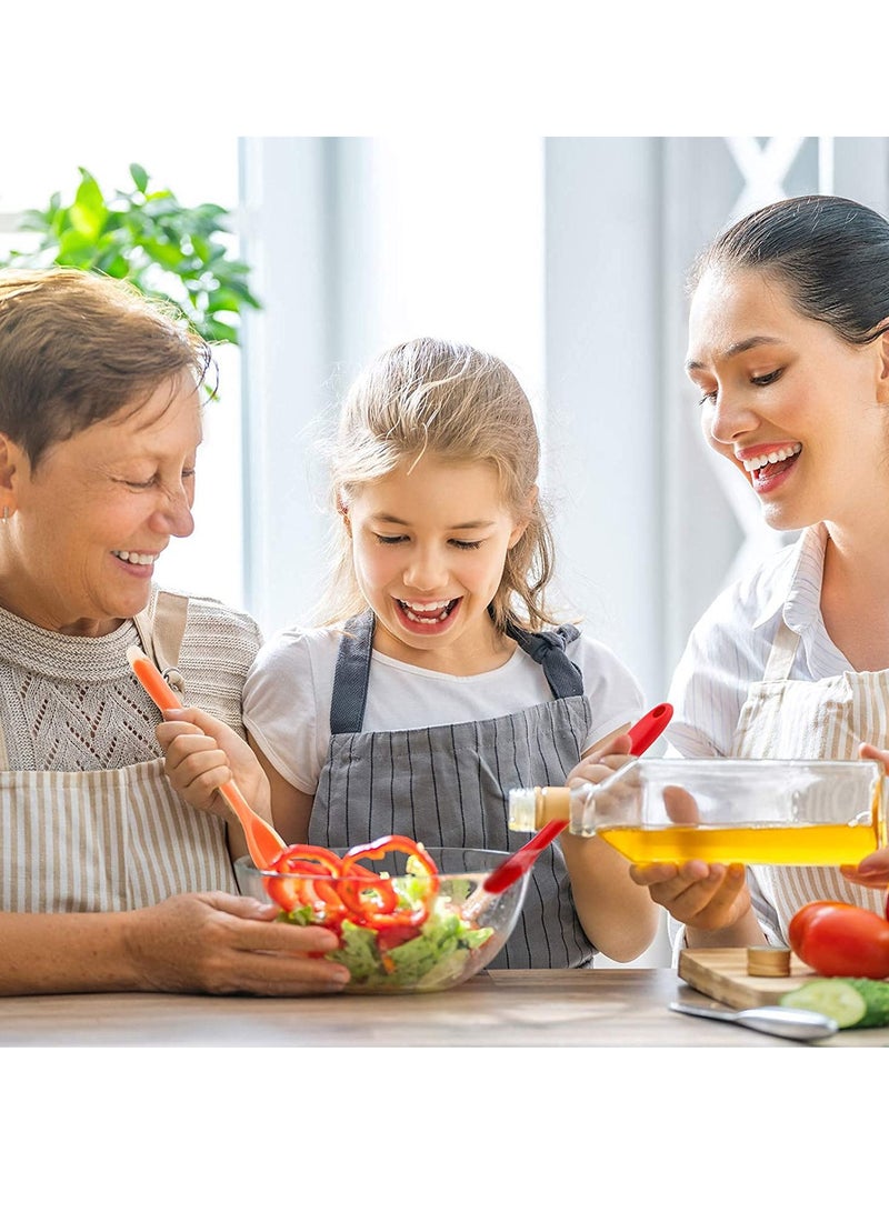 SOLARAE 4 Pieces Small Multicolored Silicone Spoons Nonstick Kitchen Spoon Silicone Serving Spoon Stirring Spoon for Kitchen Cooking Baking Stirring Mixing Tools (Red, Orange, Green, Purple) - Image 2