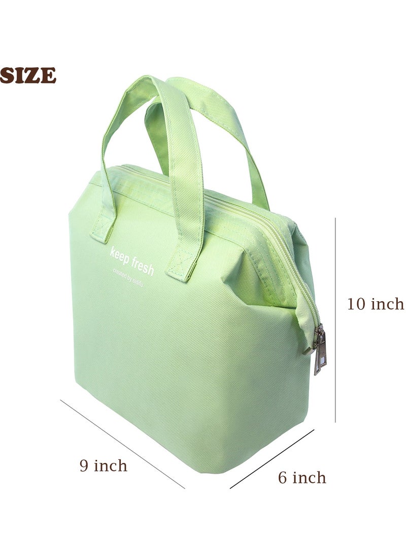 Jacone Green Reusable Insulated Lunch Bag Stylish Bento Lunch Bag Water-resistant Lunch Tote Bag Lunch Box Containers for Women Men Adults Work Picnic - Image 5
