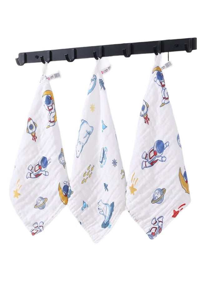 Grace 3A Antibacterial Baby Towel, Class A 4-Layer Gauze Drool Bib, Children'S Face Towel, 30*30Cm, 16G, 2 Pieces - Image 1