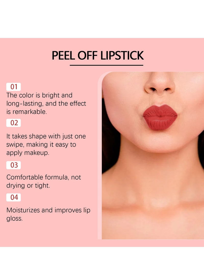Eelhope Peel-Off Lip Stain lipstick, Tear Off Lip Gloss, Long Lasting, Waterproof And Transfer Proof, Moisturizing And Nourishing Peel-Off Lip Stain Lip, And Non Stick Cup Portable Lip Care - Image 3