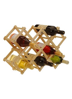 HOME TASTE Hometaste 10 Bottles Capacity Foldable Free Standing Wooden Wine Rack Countertop Wine Racks,Storage Wine Rack, For Kitchen, Bars, Pantry, Wine Cellars, Wine Storage Cabinets (Natural) 