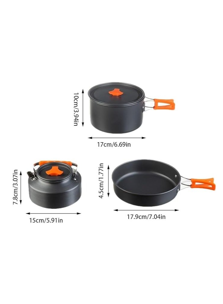 General Aluminum Cookware Set, Aluminum Camping Cooker, Aluminum Backpack Cookware Set |Multi-purpose outdoor cooking tool for traveling, camping, hiking, backpacking and picnic  - Image 4