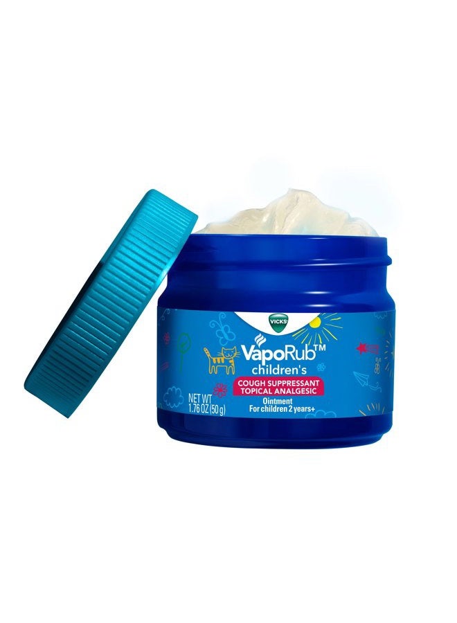 Vicks Children's VapoRub, Topical Cough Suppressant and Analgesic, Relieves Coughs and Minor Aches and Pains, Clinically Proven, Starts Working in Minutes for Fast Relief, For Children Ages 2+, 1.76oz - Image 2
