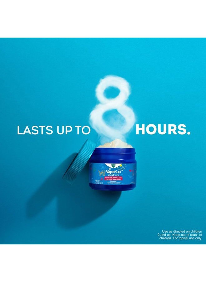 Vicks Children's VapoRub, Topical Cough Suppressant and Analgesic, Relieves Coughs and Minor Aches and Pains, Clinically Proven, Starts Working in Minutes for Fast Relief, For Children Ages 2+, 1.76oz - Image 3
