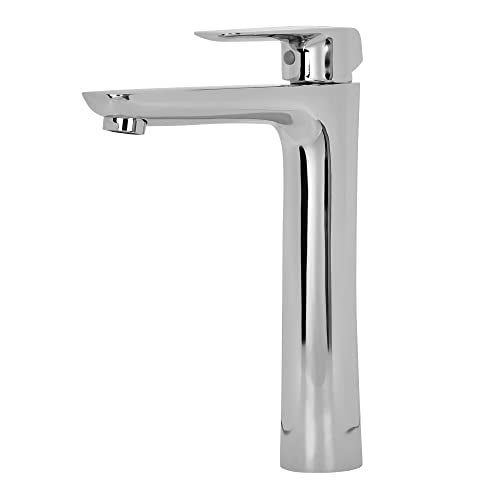 Hindware Italian Collection F400014CP Fluid Single Lever Hot and Cold Basin Mixer Tall, Brass with Chrome Finish - Image 2