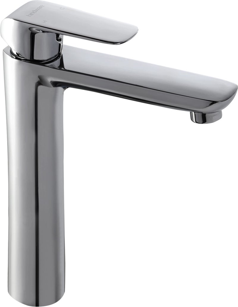 Hindware Italian Collection F400014CP Fluid Single Lever Hot and Cold Basin Mixer Tall, Brass with Chrome Finish - Image 1