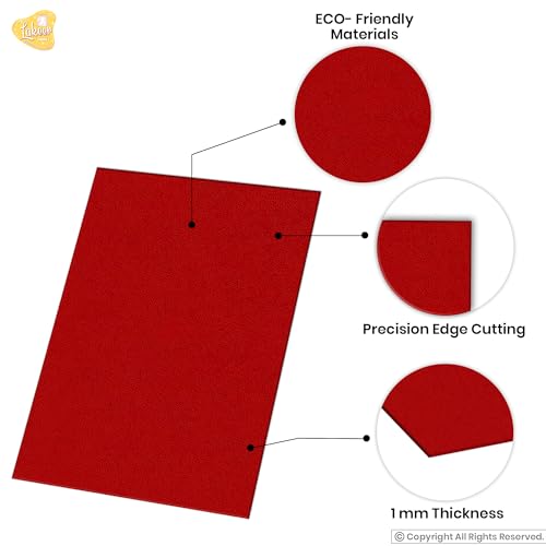 Lakeer A4 Felt Sheets – 1mm Thick, Multicolour Stiff Fabric, Pack of 10 Sheets, for DIY Crafts, Sewing, Scrapbooking, School Projects. - Image 3