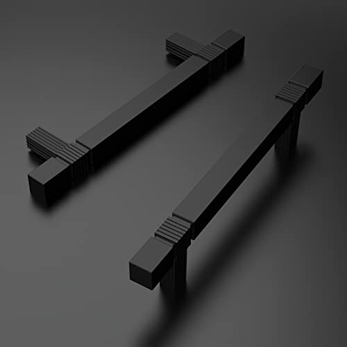 Amerdeco 10 Pack Matte Black Kitchen Cabinet Pulls 3-3/4 Inch Hole Centers Cabinet Hardware Kitchen Handles for Cabinets Cupboard Handles Drawer Pulls T Bar ZH0021 - Image 2