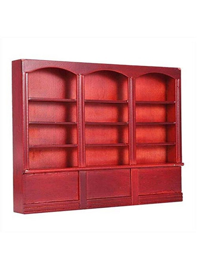 EatingBiting 1:12 Mini Miniature Furniture Wooden Display Cabinet Bookcase Book Shelf Cabinet Wardrobe Model for Fairy Garden - Image 1
