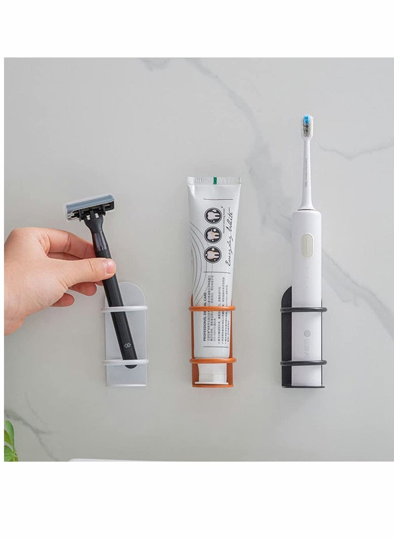 KASTWAVE Toothbrush Holder, Wall Mount Toothpaste Dispenser Hanging Organizer, Electric Body Base Stander for Bathroom, Multi-functional Punch-free Suction Type Holder (3PCS) - Image 4