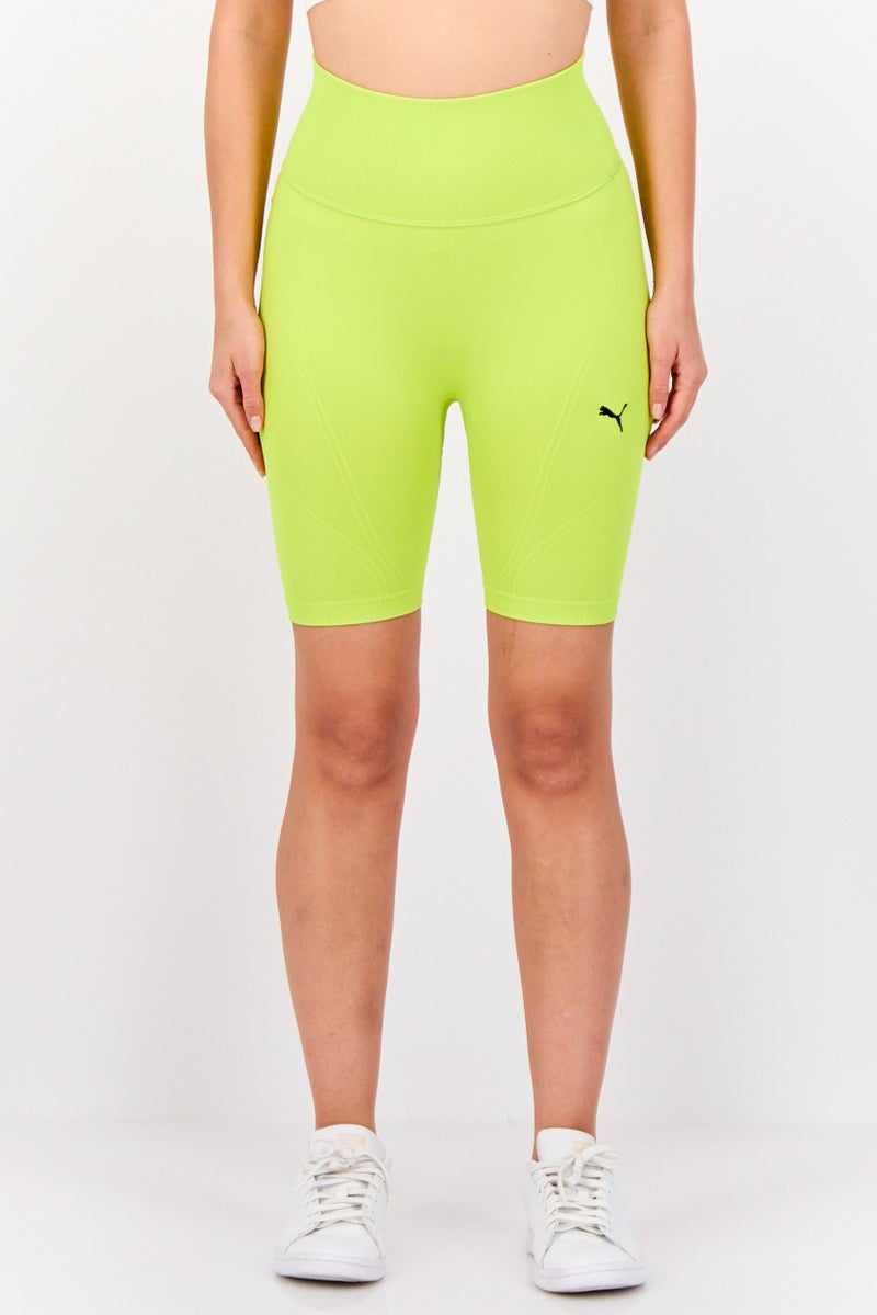 PUMA Women Sportswear Fit Training Shorts, Lime Green - Image 1